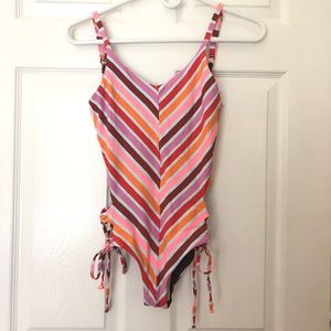 Maaji Striped backless one piece with tie sides